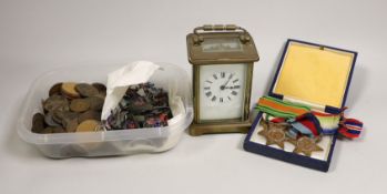 Metals, toy soldiers, medals, coinage and carriage clock