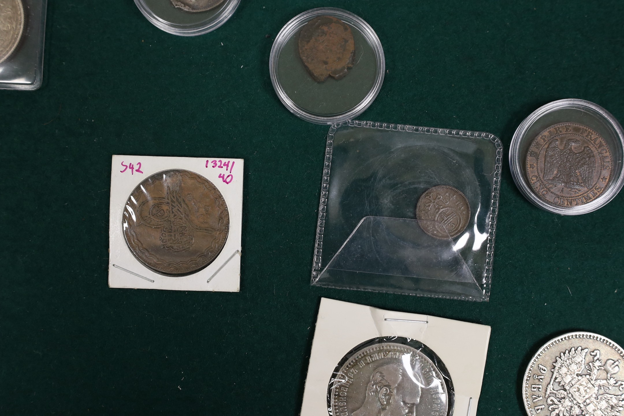 World coins - British-India, George V, 1 Rupee, (1911) Pig elephant, UNC, two U.S. one cent planchet - Image 4 of 6