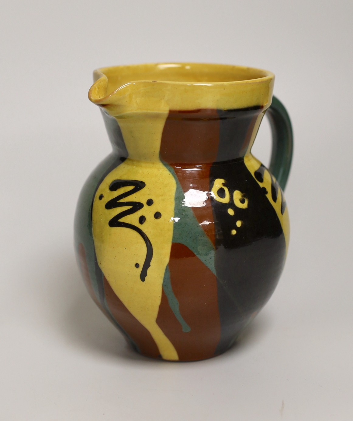 Margaret Brompton studio pottery bowl with insects, together with a slipware jug, a Longpark, - Image 8 of 11
