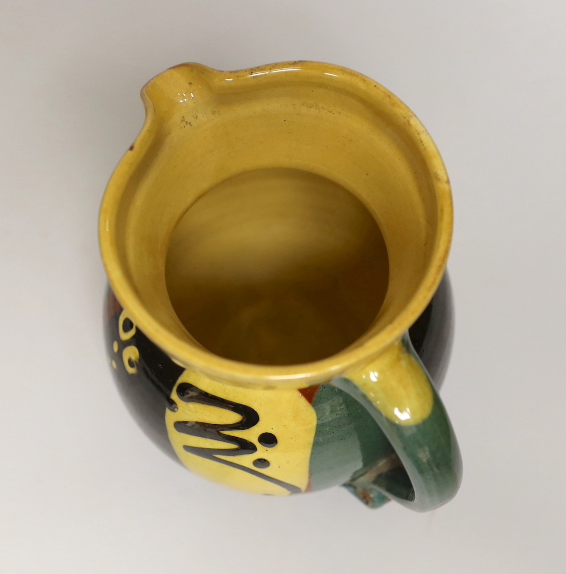 Margaret Brompton studio pottery bowl with insects, together with a slipware jug, a Longpark, - Image 10 of 11