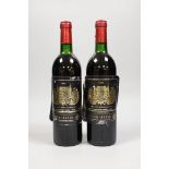 Two bottles of Chateau Palmer Bordeaux 1985