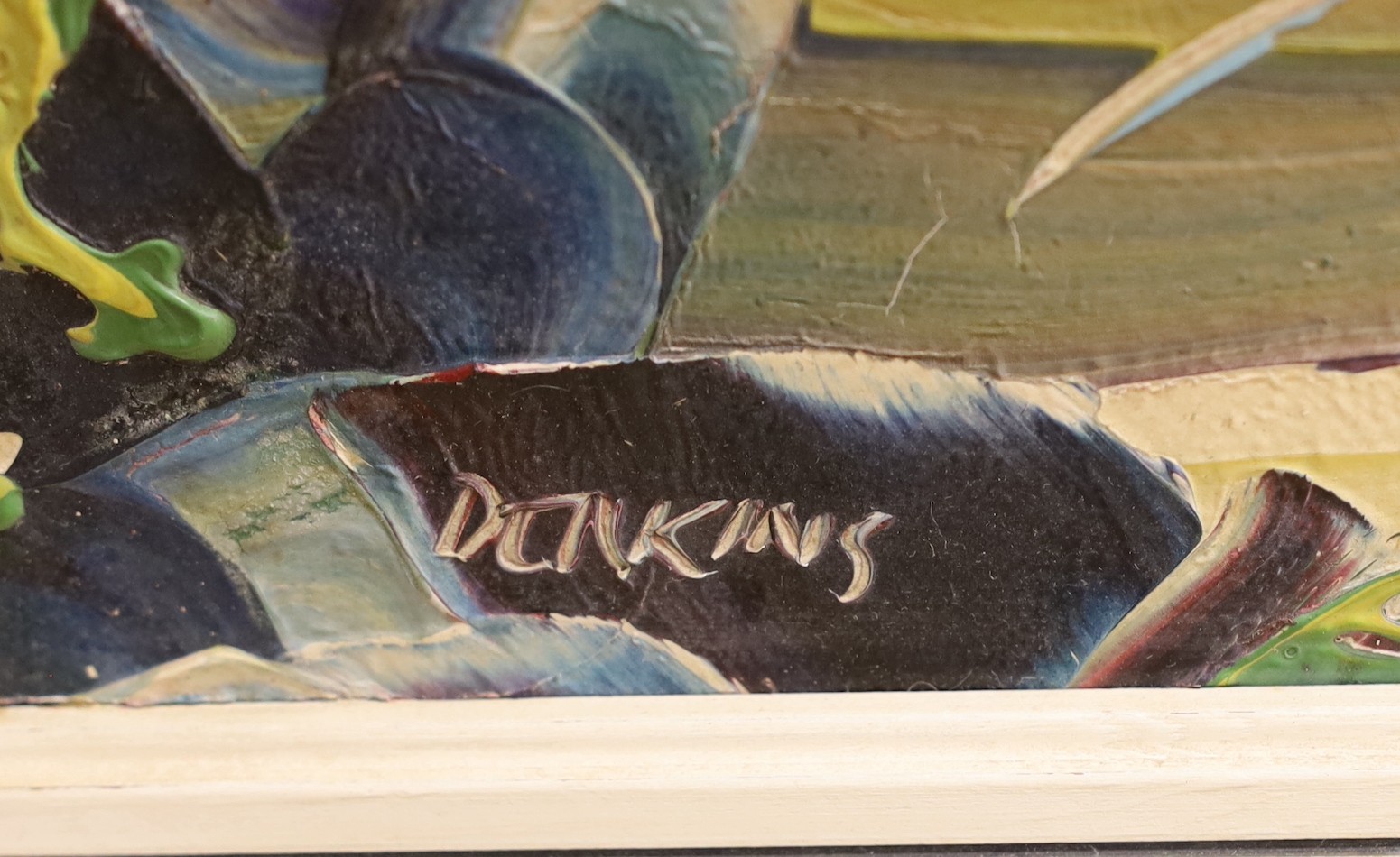 George Deakins (1911-1992), oil on board, 'Beach scene, St Lucia', signed, 30 x 83cm - Image 3 of 3
