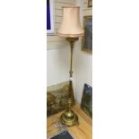 A Victorian telescopic oil lamp standard, converted to electricity