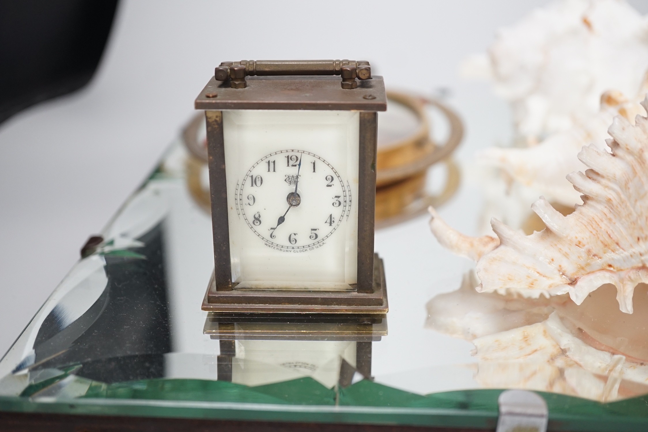 Miscellaneous items including mottled ceramic barley jar, an American miniature timepiece, silver - Image 2 of 7