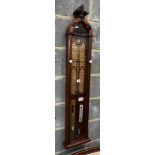 A Victorian oak Admiral Fitzroy type barometer by Thomas Woolley, Chester, height 116cm Ivory