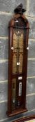 A Victorian oak Admiral Fitzroy type barometer by Thomas Woolley, Chester, height 116cm Ivory