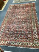 A North West Persian brick red ground carpet, 340 x 216cm