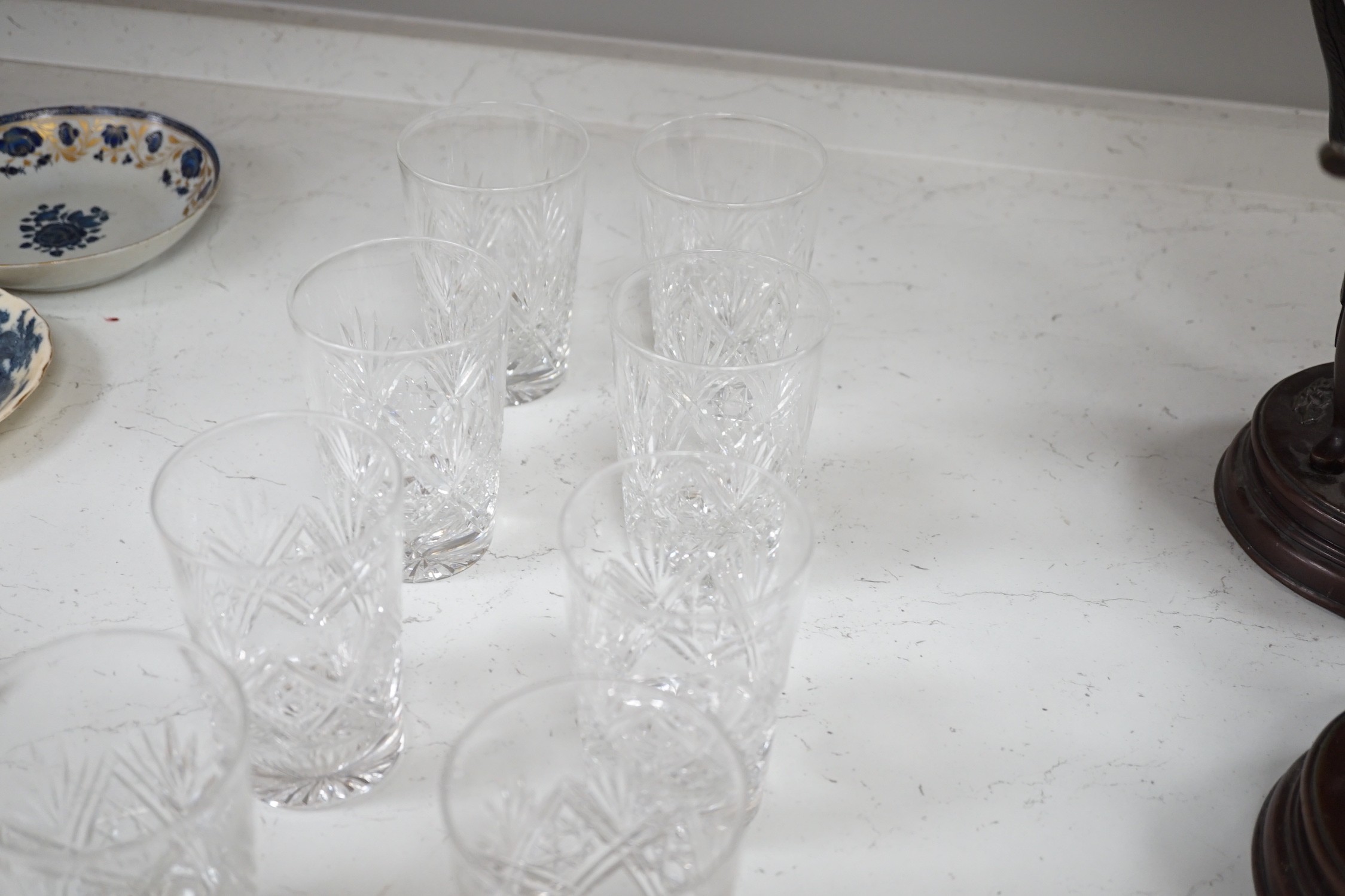 One dozen cut glass water tumblers, by Webb - Image 5 of 5