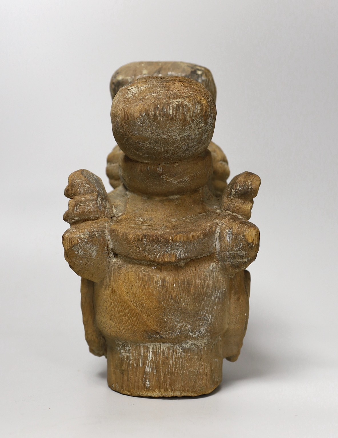 A Chinese Tang style wood head. 24cm high - Image 4 of 5