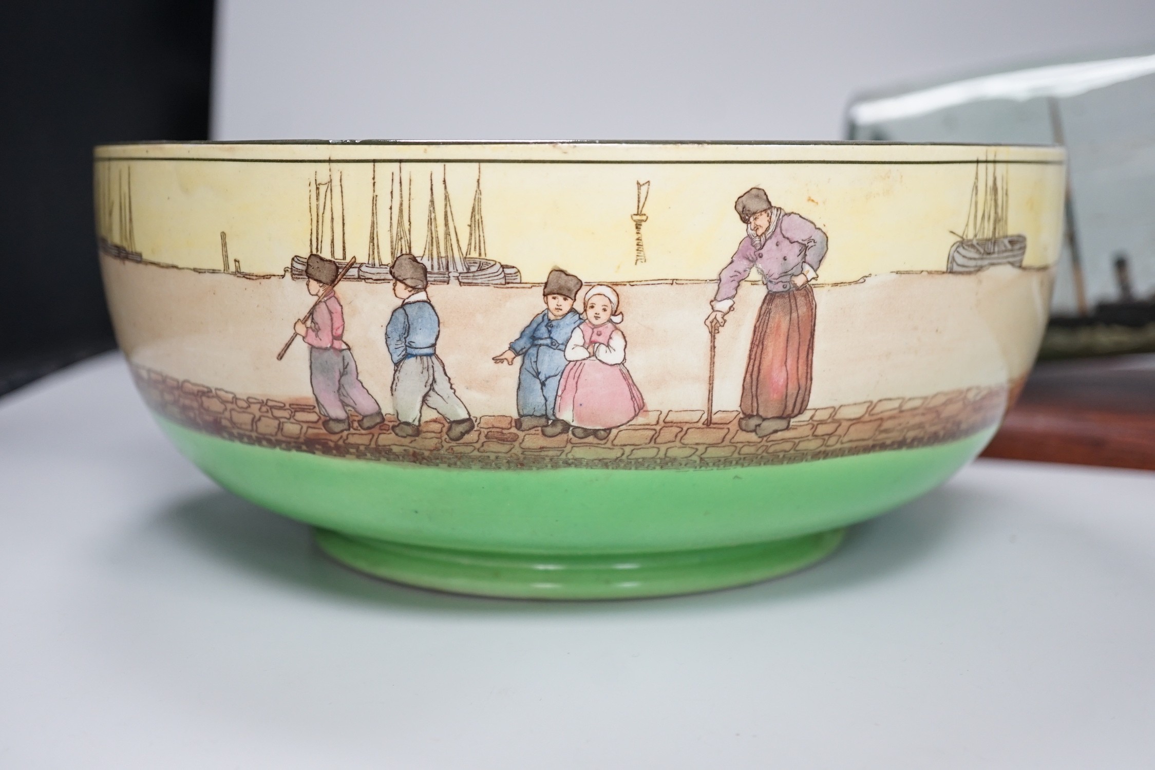 A Royal Doulton series ware bowl, a ship in a bottle and a Gordon Highlanders white metal mounted - Image 6 of 7