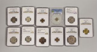Europe coins, in NGC and PCGS graded slabs, including Hungary, Stephen II, 1116-1131AD, AR denar,