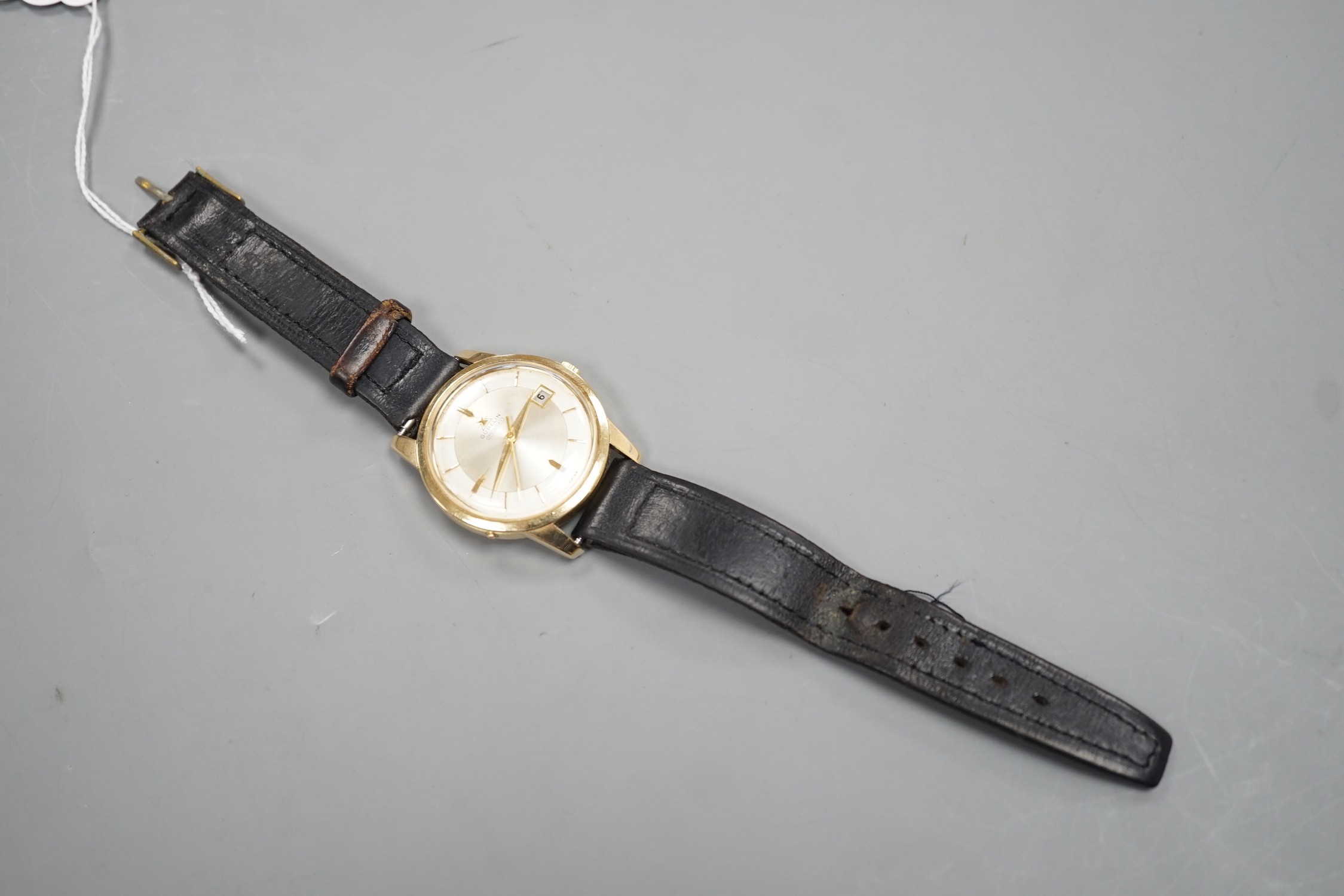 A gentleman's 14ct gold Gubelin Ipso Day automatic wrist watch, with baton numerals and date - Image 2 of 3
