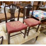 A set of six George III mahogany dining chairs (By repute from Holyrood House), width 55cm, depth