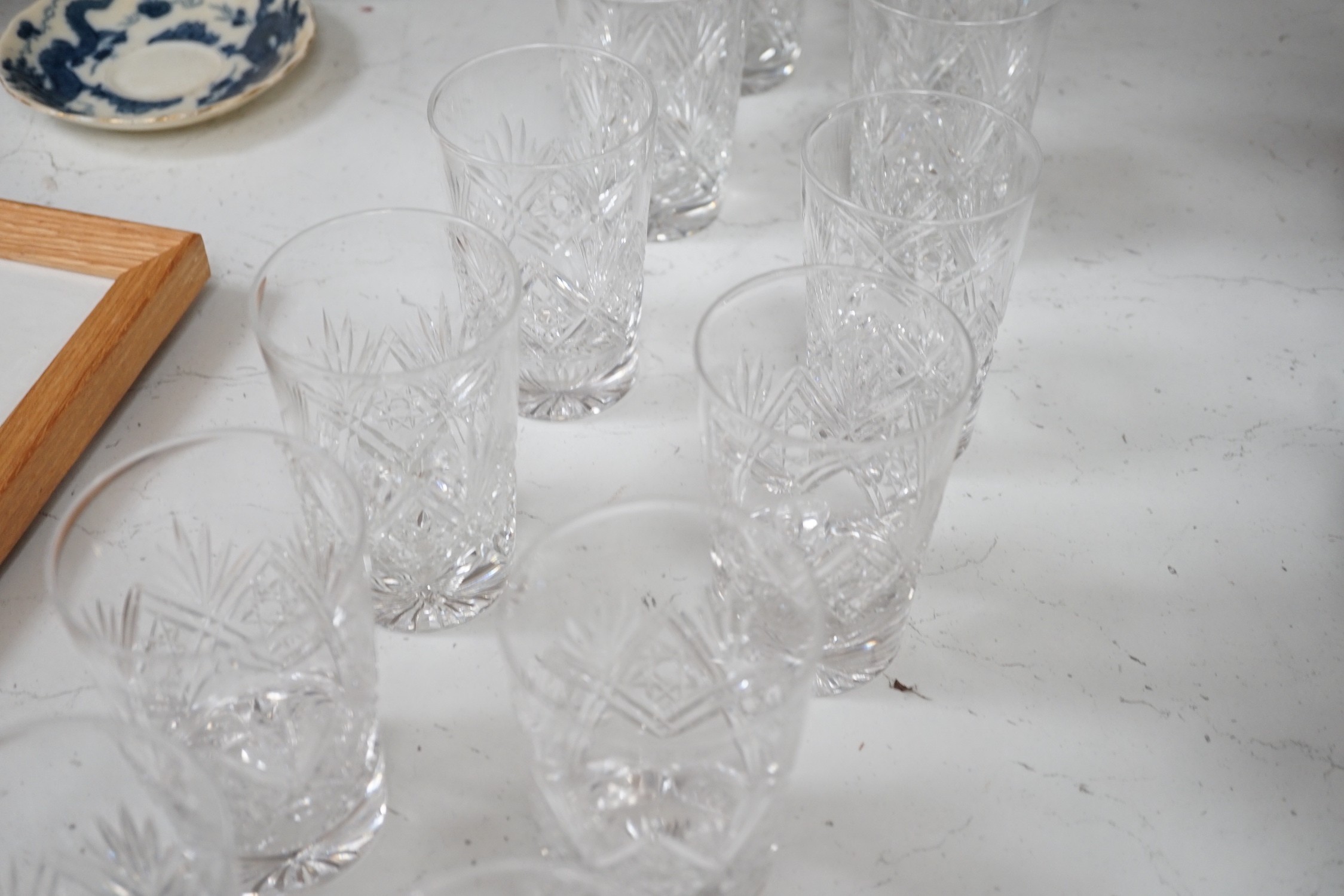 One dozen cut glass water tumblers, by Webb - Image 4 of 5