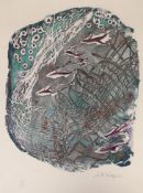 Connie Wakeford, oil, watercolour and pencil, 'Escape 2', signed in pencil, 2/2, 35 x 29cm