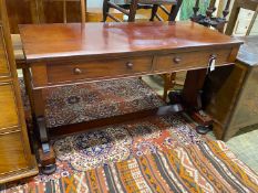 A Victorian mahogany side table, width 122cm, depth 52cm, height 74cm