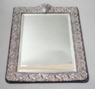 A modern repousse silver mounted rectangular photograph frame, Keyford Frames Ltd, London, 1988,