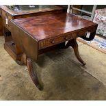 A Regency and later mahogany sofa table, width 96cm, depth 64cm, height 72cm
