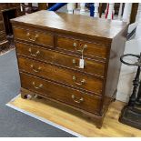 A George III oak chest of drawers, width 88cm, depth 46cm, height 82cm