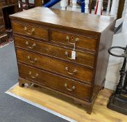A George III oak chest of drawers, width 88cm, depth 46cm, height 82cm