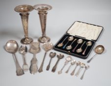 A cased set of six Edwardian silver and enamel teaspoons, William Hair Haseler, Birmingham,1913