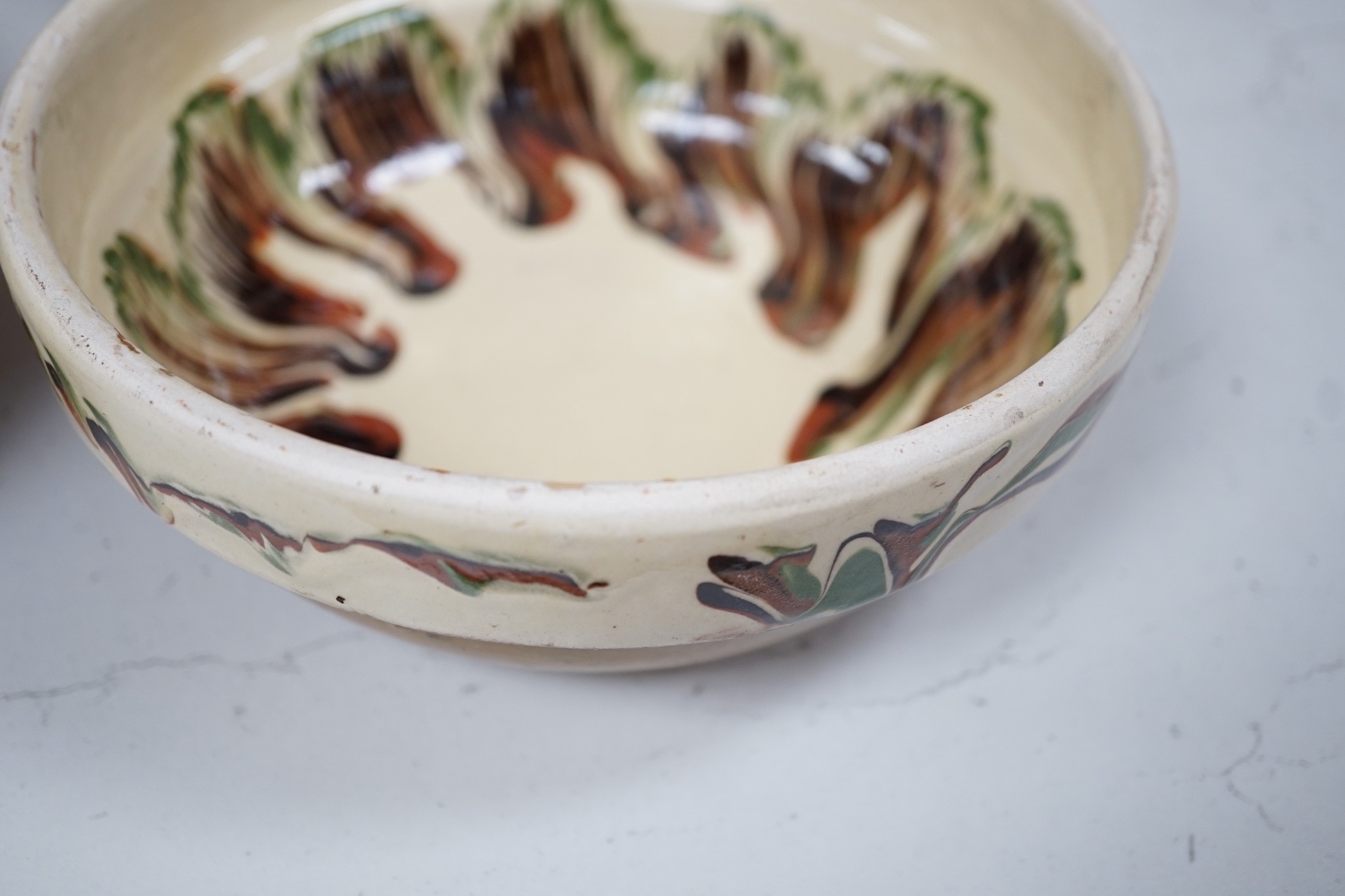 French provincial pottery slipware bowls (6) and another - Image 6 of 6
