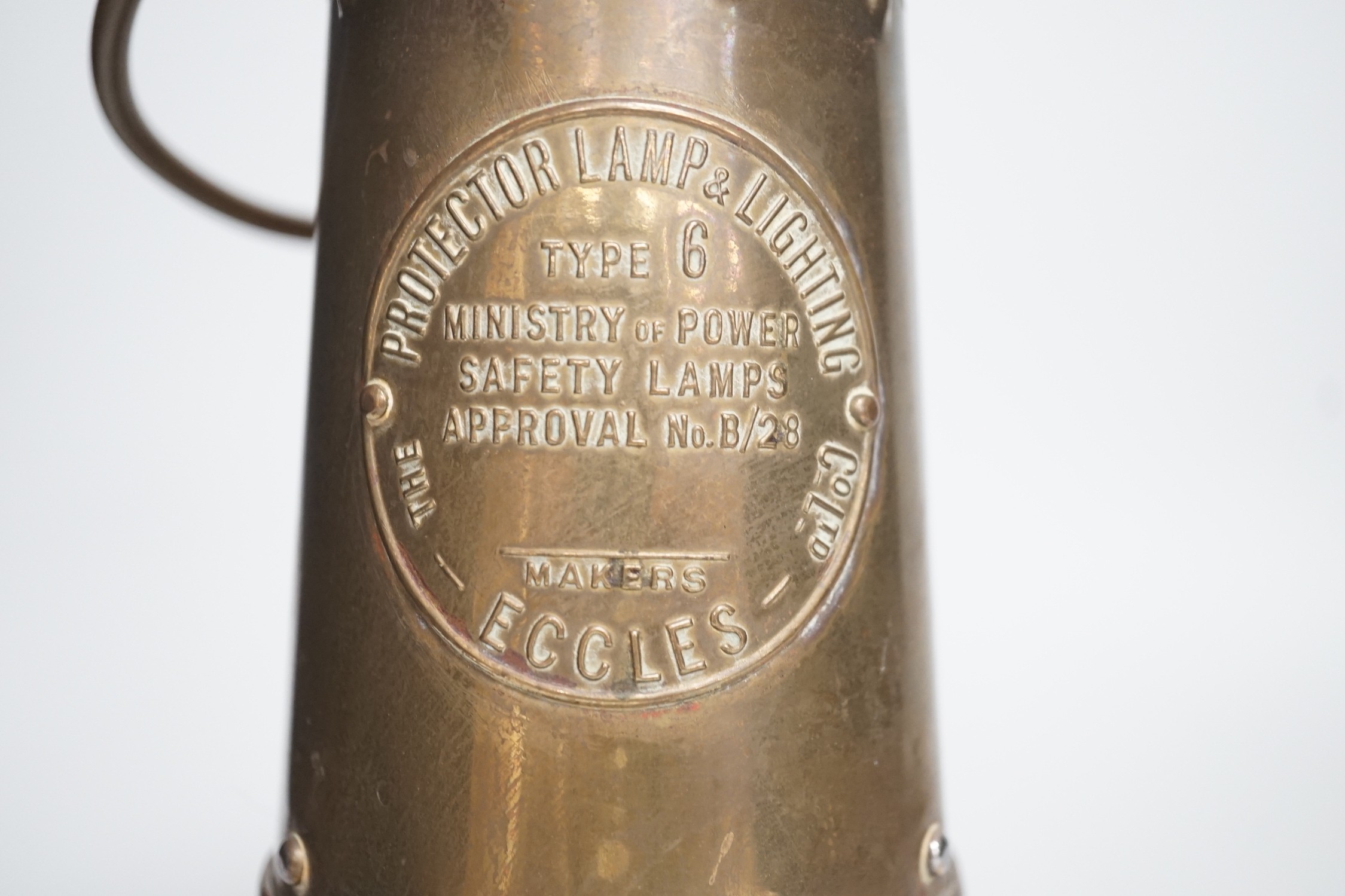 An Eccles miner’s lamp, 25cm high, together with a German harmonica - Image 2 of 4
