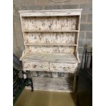 A Victorian painted pine potboard dresser, width 150cm, depth 54cm, height 210cm