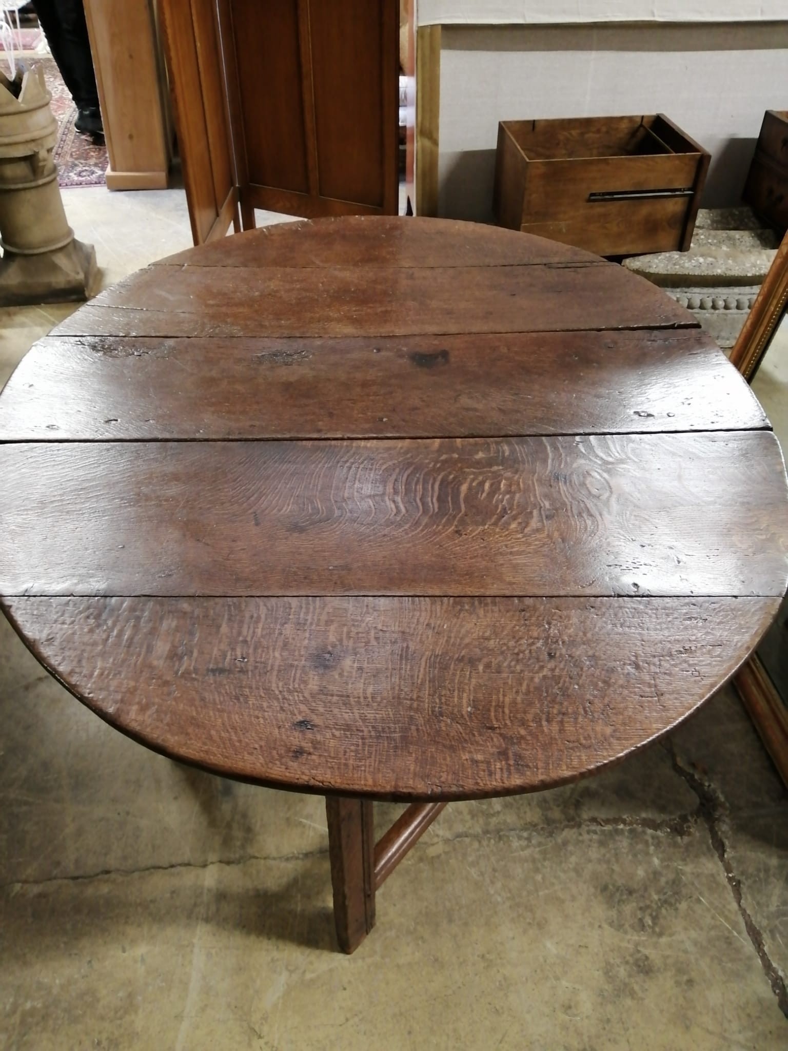 A 17th century oak gateleg table, (incorporates new timber to foot) length 152cm extended, width - Image 2 of 2