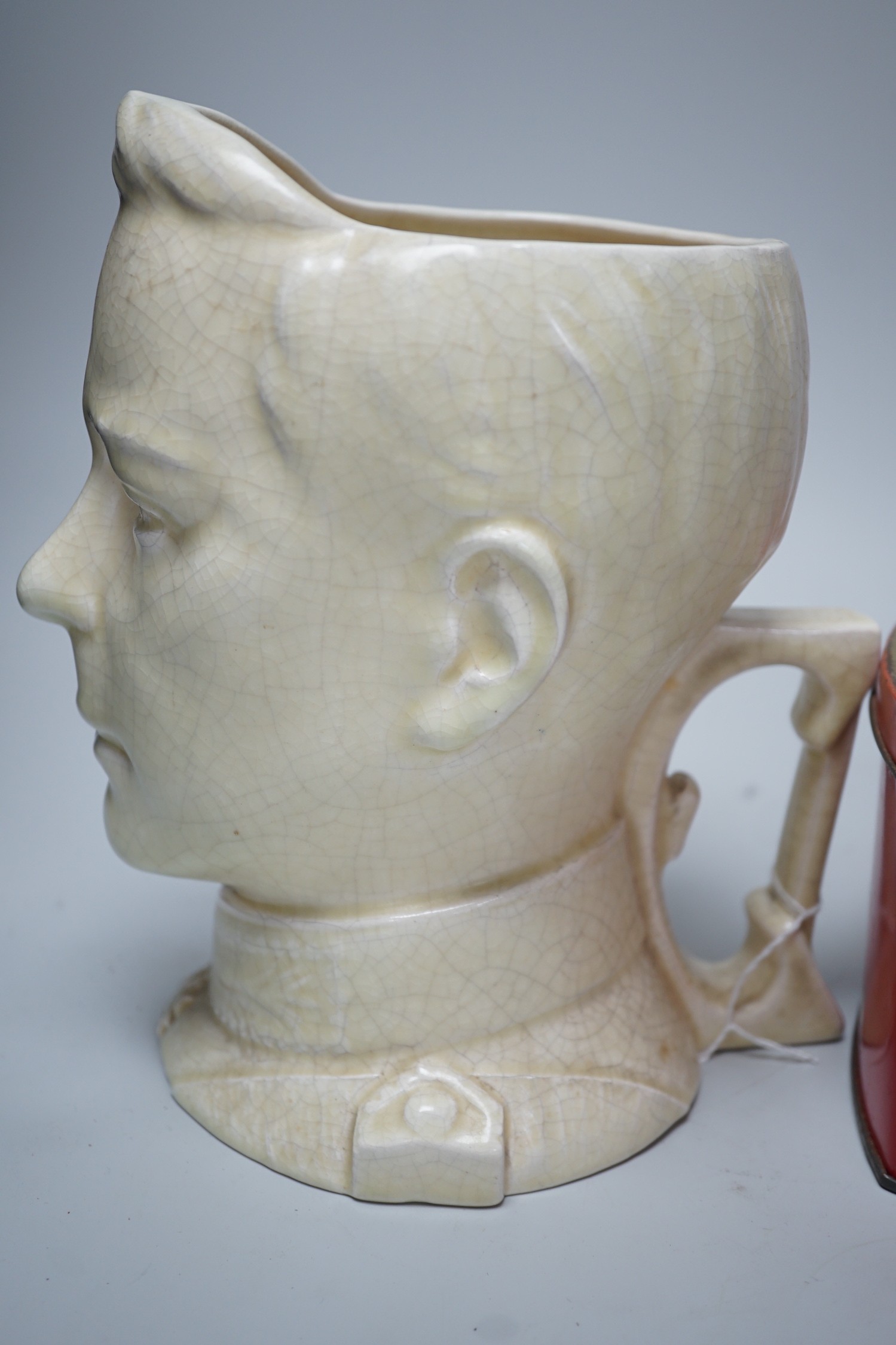 A musical Edward VII Coronation jug playing ' God save the King' and an Edward VIII biscuit tin - Image 5 of 7