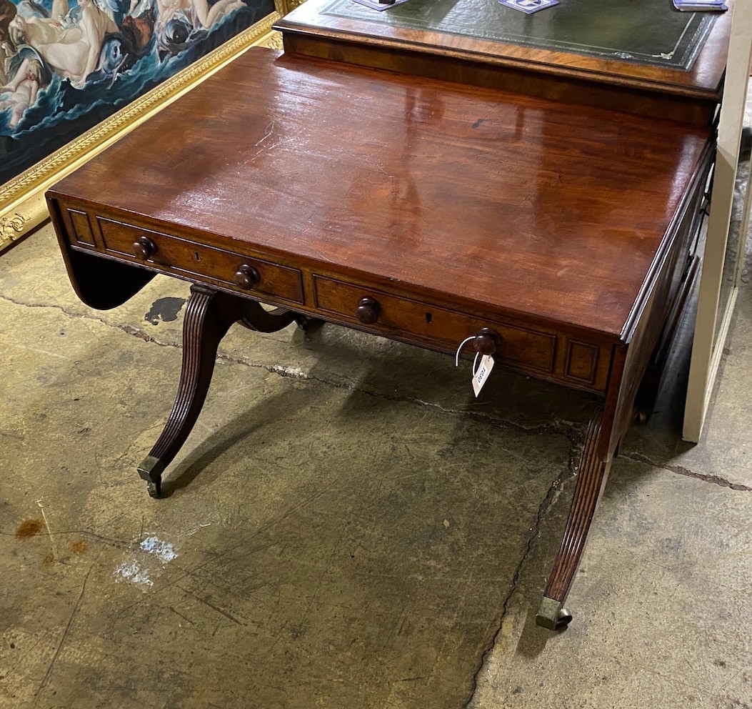 A Regency and later mahogany sofa table, width 96cm, depth 64cm, height 72cm - Image 2 of 2