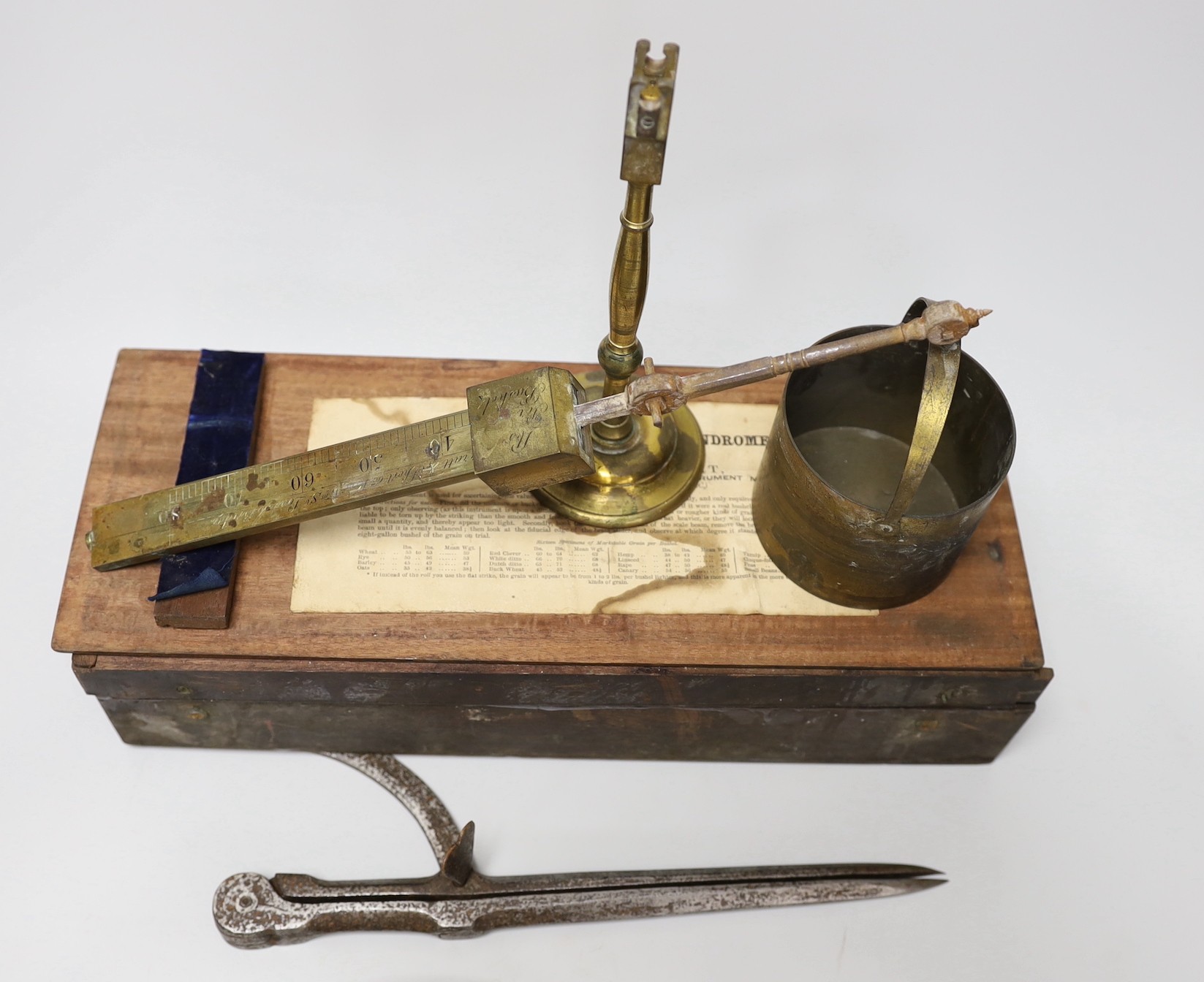 A late Georgian Marratt & Short Improved Chondrometer, a large surveyor's measure and a cast iron - Image 5 of 5