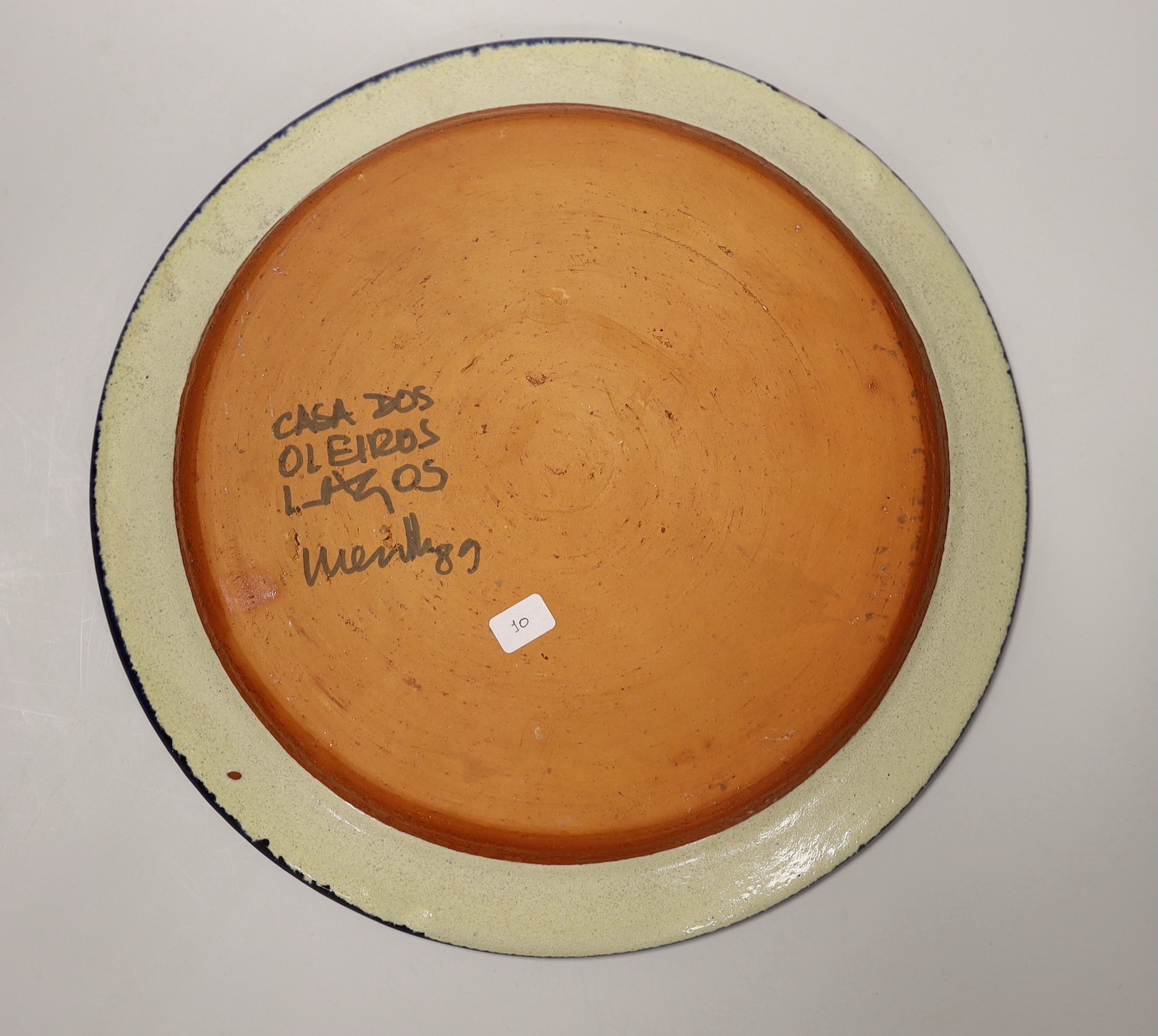 Barocco Valbonne - large painted dish, together with a Casa dos Oleiros Portugese plate, largest - Image 5 of 5