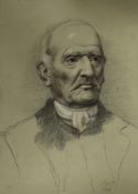 G. H. Blackburn 1885, charcoal and chalk on paper, Portrait of a gentleman, initialled and dated