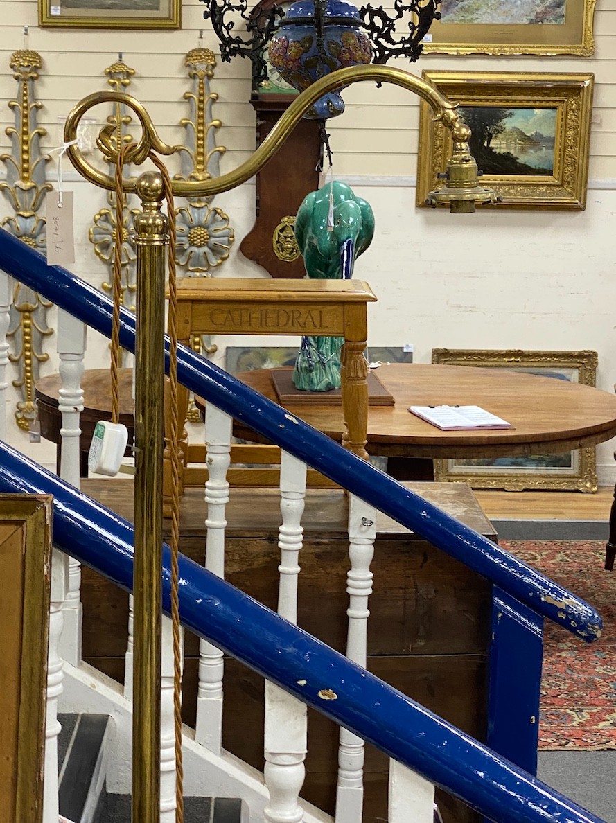 A Victorian style brass standard lamp, height 170cm - Image 2 of 3