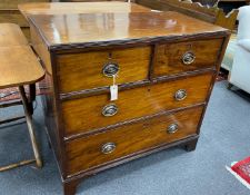 A small George IV mahogany chest, width 90cm, depth 46cm, height 83cm