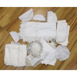 A collection of cut work and crochet edged table linens