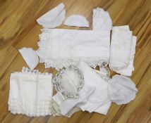 A collection of cut work and crochet edged table linens