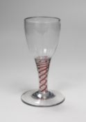 An 18th century Dutch colour twist stem wine glass. 13cm high