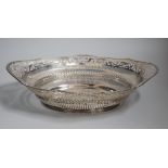 An early 20th century Dutch pierced white metal cake basket, 33.7cm, 16.5oz.