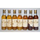 Seven half bottles of Chateau Coutet a Barsac, 1983.