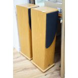 A pair of Castle Severn oak cased speakers, 79cms high