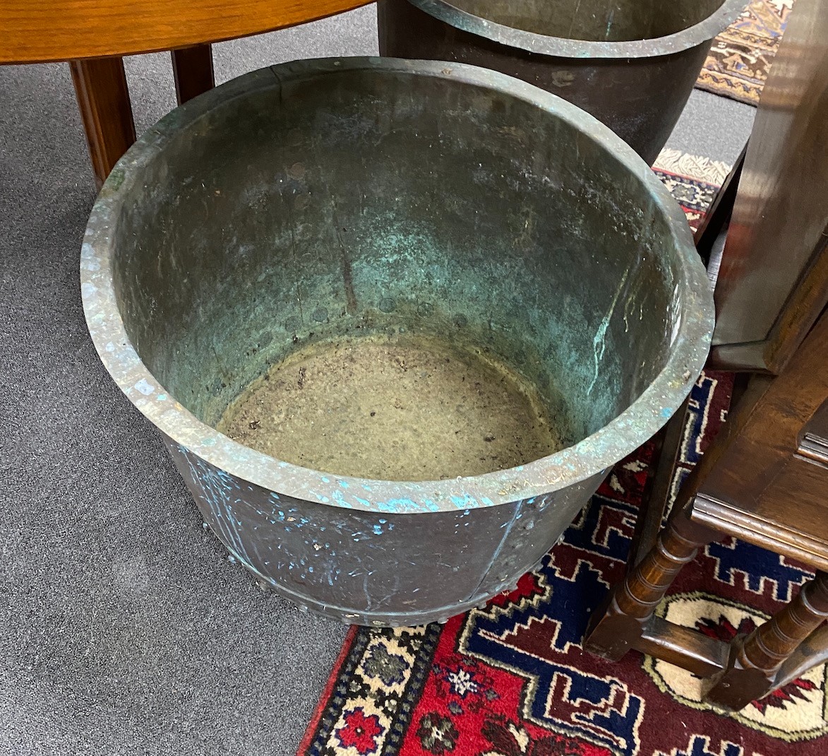 A large Victorian copper copper, diameter 61cm, height 42cm - Image 2 of 2