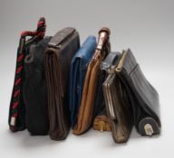 A collection of nine late 19th century to 1940’s mixed leather ladies handbags with ‘Doctors bag’