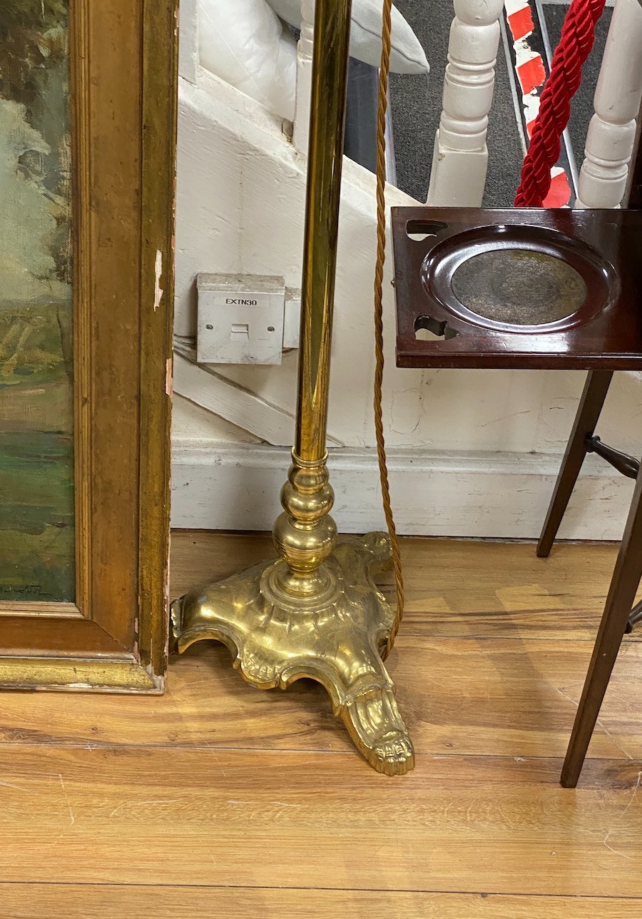 A Victorian style brass standard lamp, height 170cm - Image 3 of 3