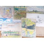 Mabel Sharpe, group of assorted watercolours, mostly landscapes, largest 35 x 26cm, unframed