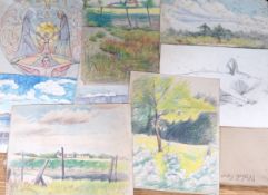 Mabel Sharpe, group of assorted watercolours, mostly landscapes, largest 35 x 26cm, unframed