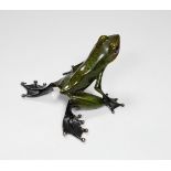 Tim Cotterill (Frogman), a limited edition enamelled bronze frog ‘Emerald’ 135/2000 with certificate