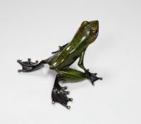 Tim Cotterill (Frogman), a limited edition enamelled bronze frog ‘Emerald’ 135/2000 with certificate