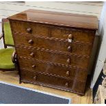 An early Victorian mahogany six drawer chest, width 105cm, depth 53cm, height 110cm